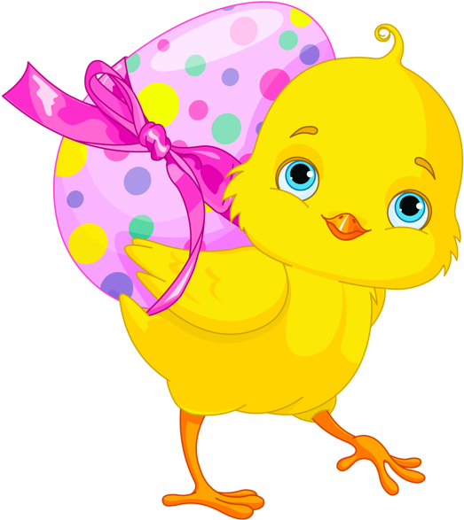 Chicken With Pink Egg Gallery Yopriceville High - Easter Chick Clipart (537x600), Png Download