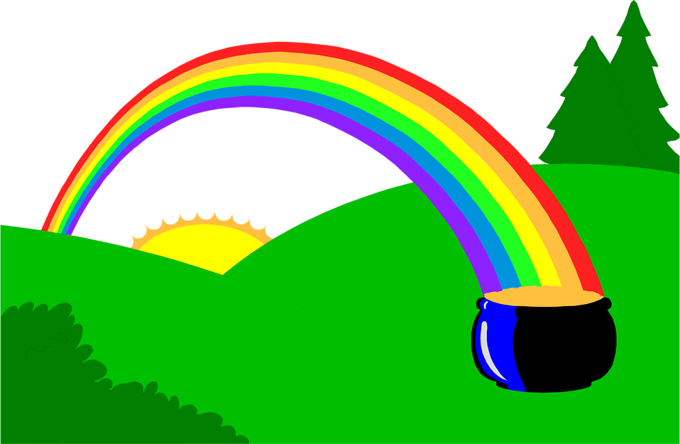 Free Stock Photos - End Of A Rainbow Pot Of Gold (958x625), Png Download