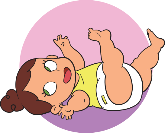 Baby Rolling Over Clipart (546x441), Png Download