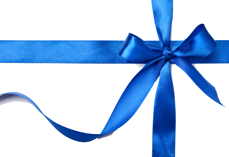 Blue Gift Bow Png - Blue Gift Ribbon Png (900x617), Png Download