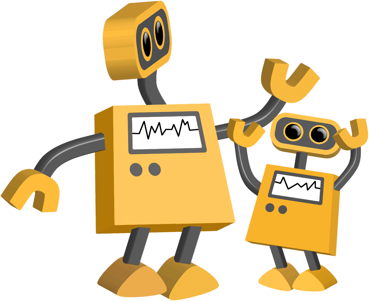 Color Cartoons - Big And Little Clip Art (1250x1020), Png Download