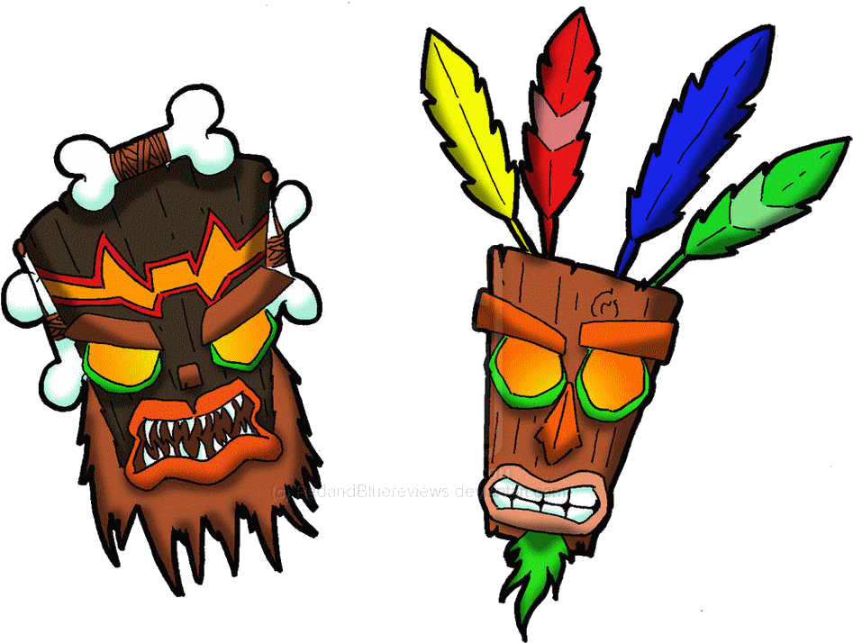 The Aku Uka Brothers Are Powerful Spirits In The Form - Crash Bandicoot Uka Uka (978x817), Png Download