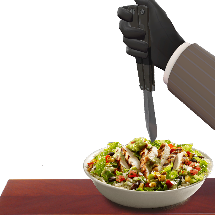 Knife Your Salad - Bowl Of Salad Png (710x710), Png Download