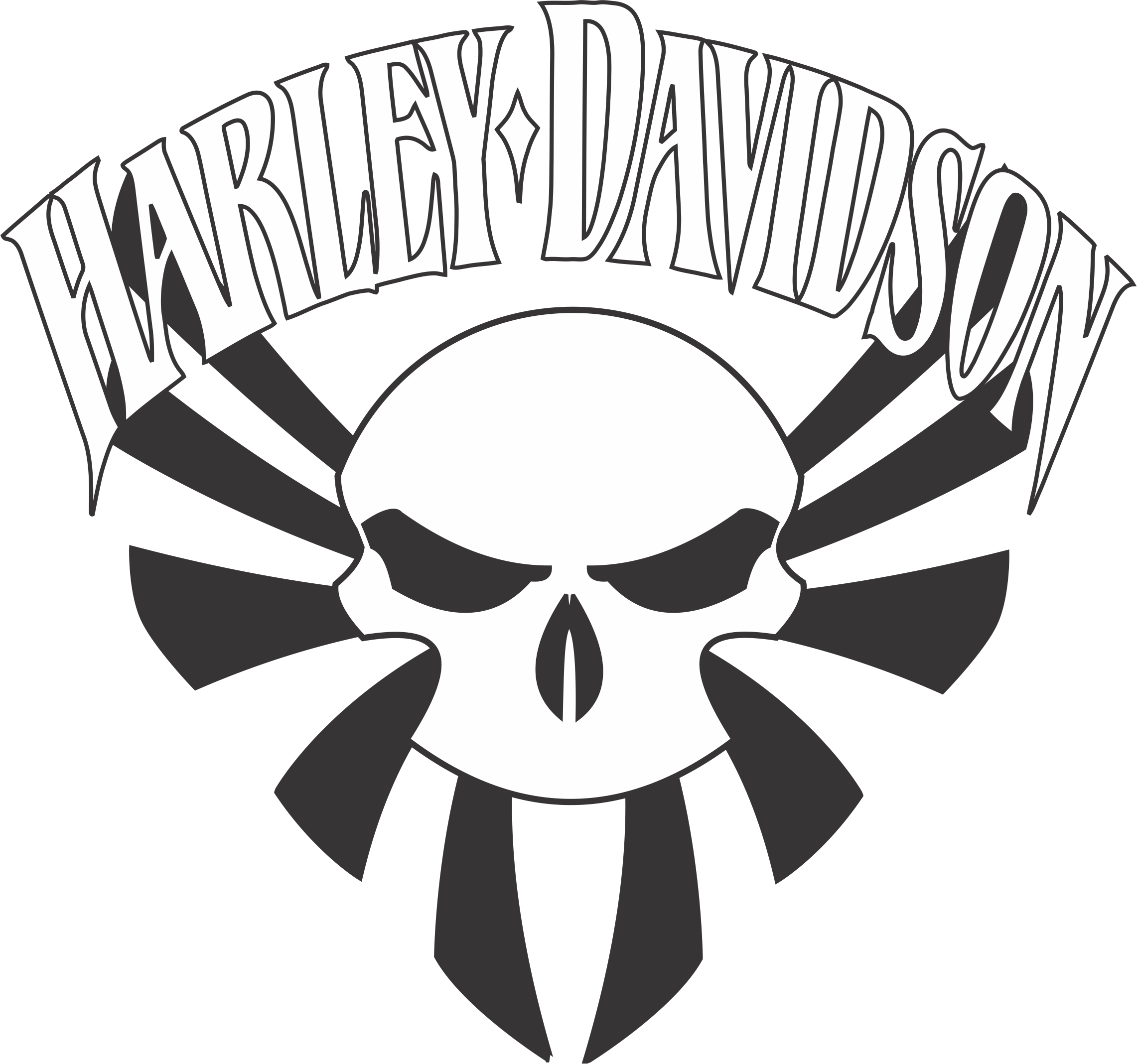 Clip Art Harley Decals Airbrush Gas Tank Stencils Vinyl - Decal (2282x2136), Png Download