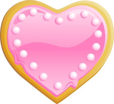 Cookie Clipart Sugar Cookie - Heart Shaped Cookie Clipart (400x366), Png Download