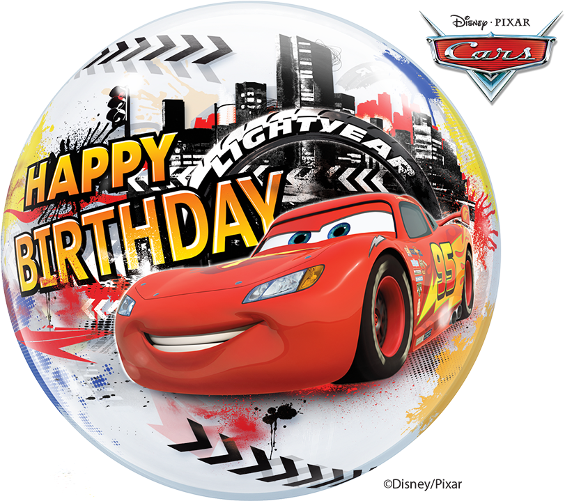 22″ Disney Lightning Mcqueen Birthday Bubble - Mcqueen Cars Happy Birthday (810x810), Png Download
