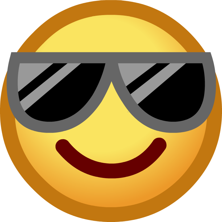 Cool Emote - Emoticon Genial (720x720), Png Download