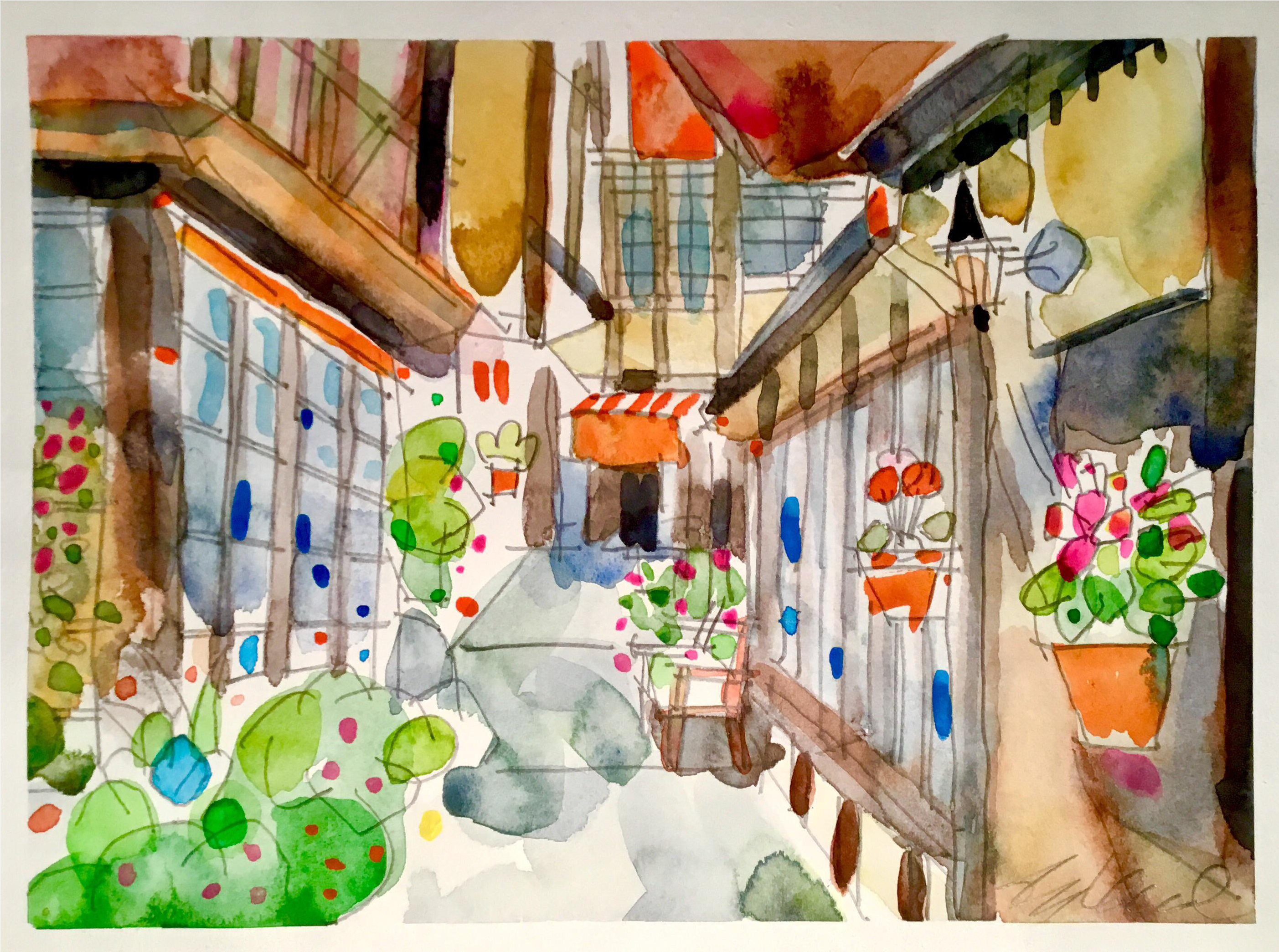 Original Watercolor Painting On Strathmore Paper, Cityscapes - Painting (3117x2321), Png Download