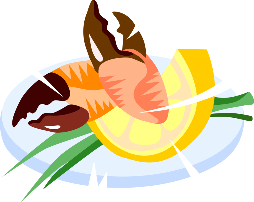 King Crab Claws With Lemon Wedge - Portable Network Graphics (879x700), Png Download
