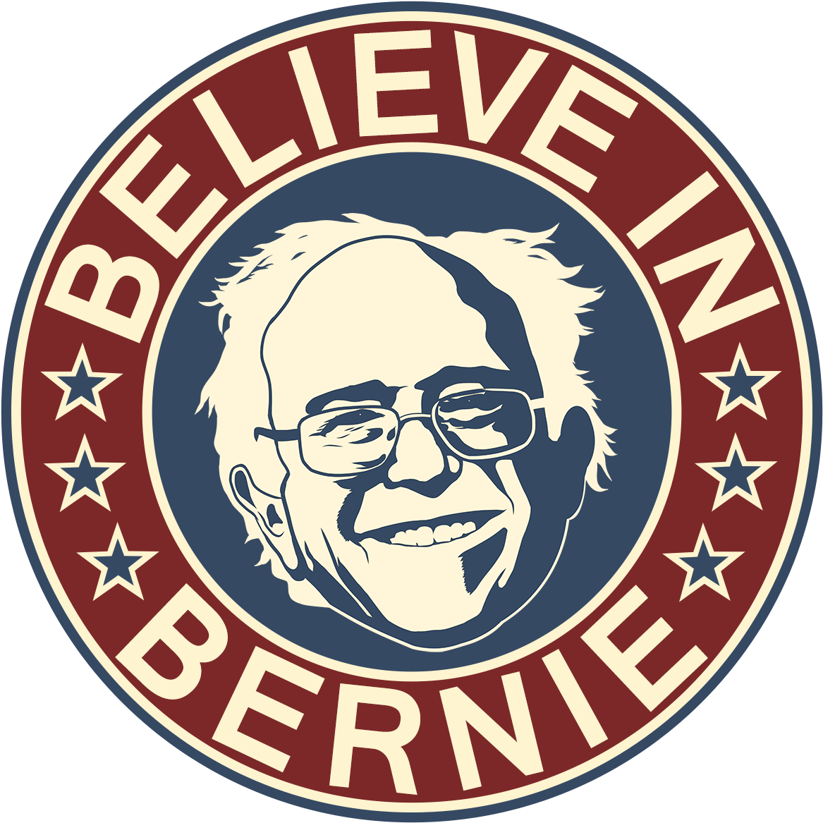 "believe In Bernie" Bernie Sanders Vintage-style Campaign - Team One (1200x1200), Png Download