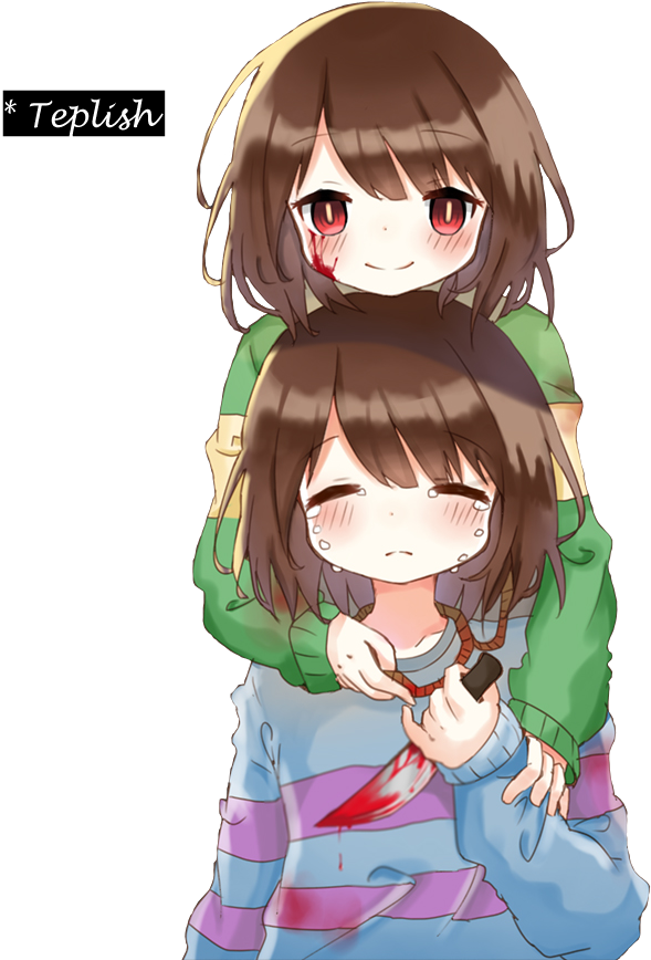 Undertale Ships, Undertale Au, Sans X Frisk, Phone - Undertale Chara And Frisk Fanart (700x1000), Png Download