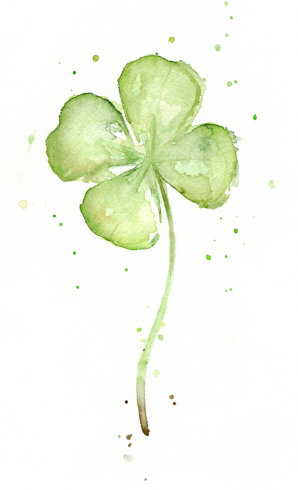 Click And Drag To Re-position The Image, If Desired - Watercolor 4 Leaf Clover (426x700), Png Download