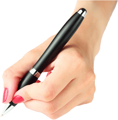 Hand Holding Pen Woman - Hand Holding A Pen (400x400), Png Download