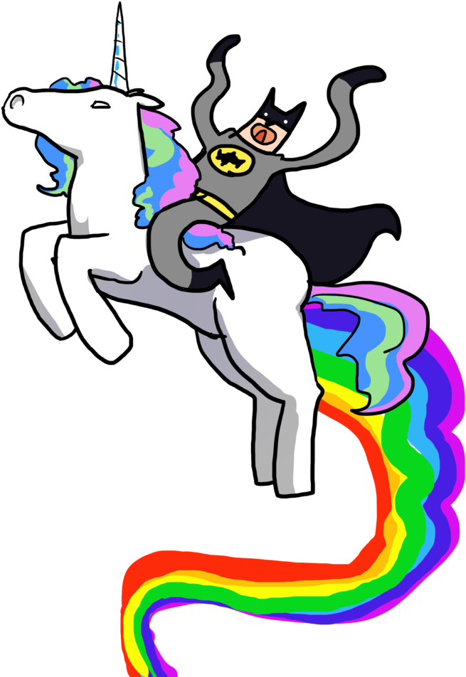 Batman On A Unicorn By Xdinky - Batman On A Unicorn (786x1017), Png Download
