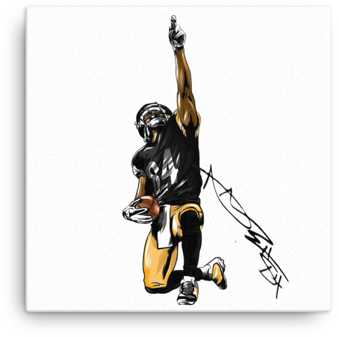 Antonio Brown Call God Signature Art Canvas - Art (1000x1000), Png Download