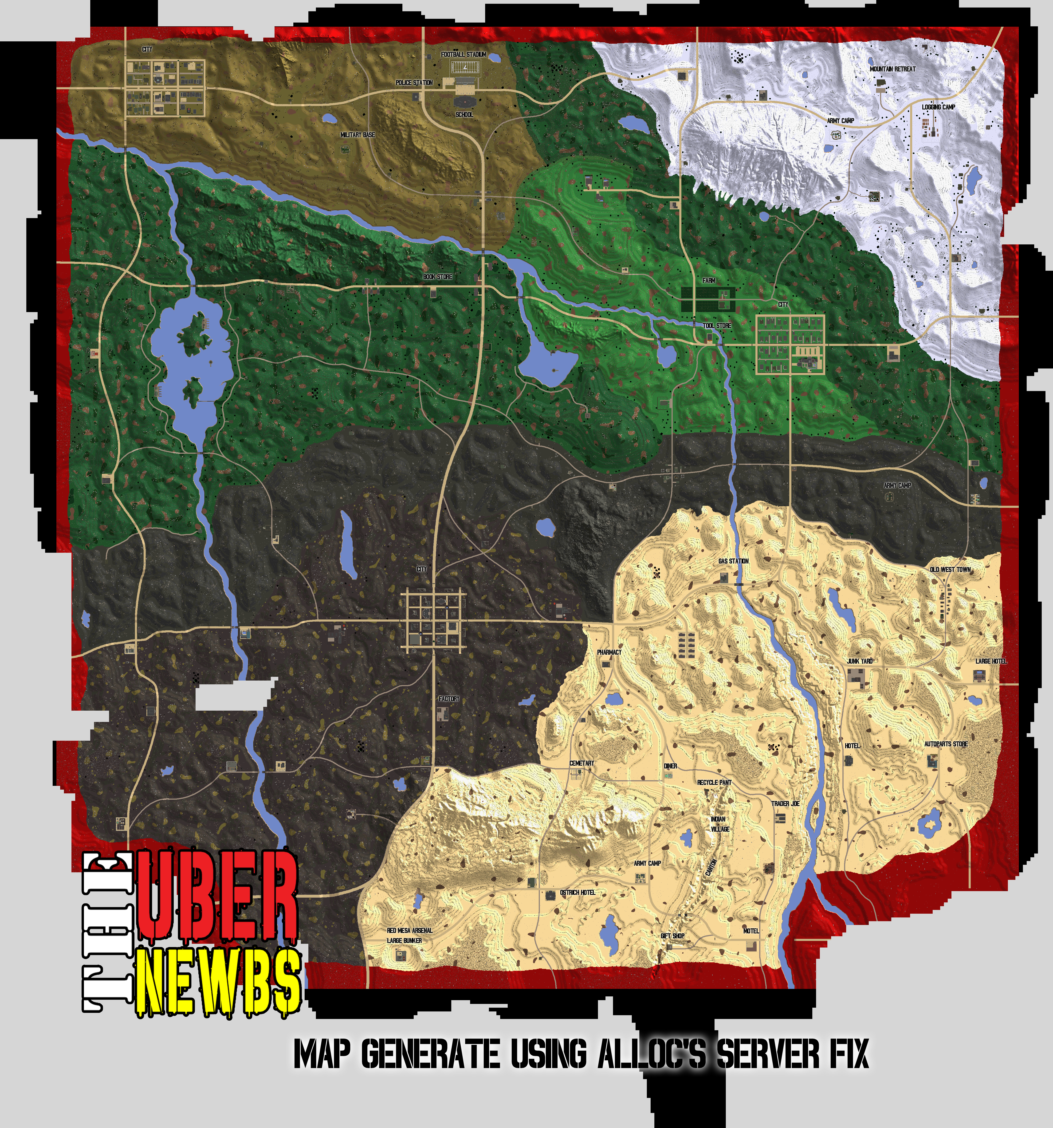 7 Days To Die Navezgane Map - 7 Days To Die Map Ps4 (4480x4800), Png Download