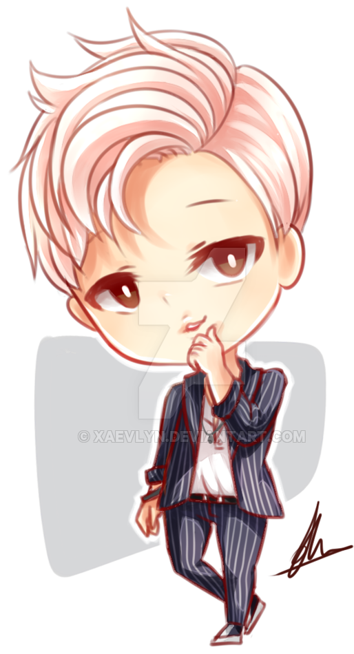 Rapmonster Chibi By Xaevlyn - Bts Chibi Rap Monster (600x967), Png Download