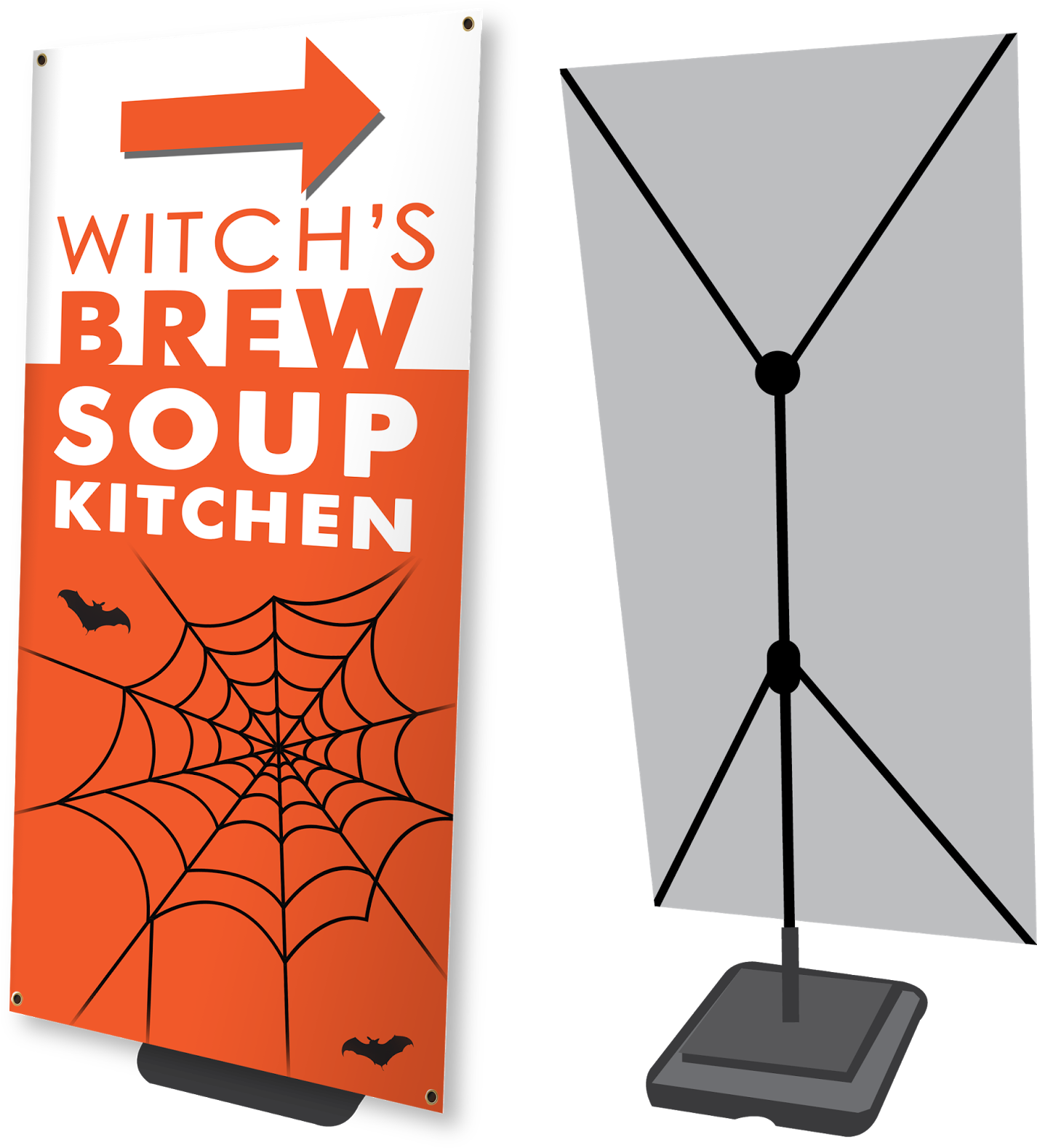 Outdoor Banner Stands For Halloween - Spider Web (1434x1600), Png Download