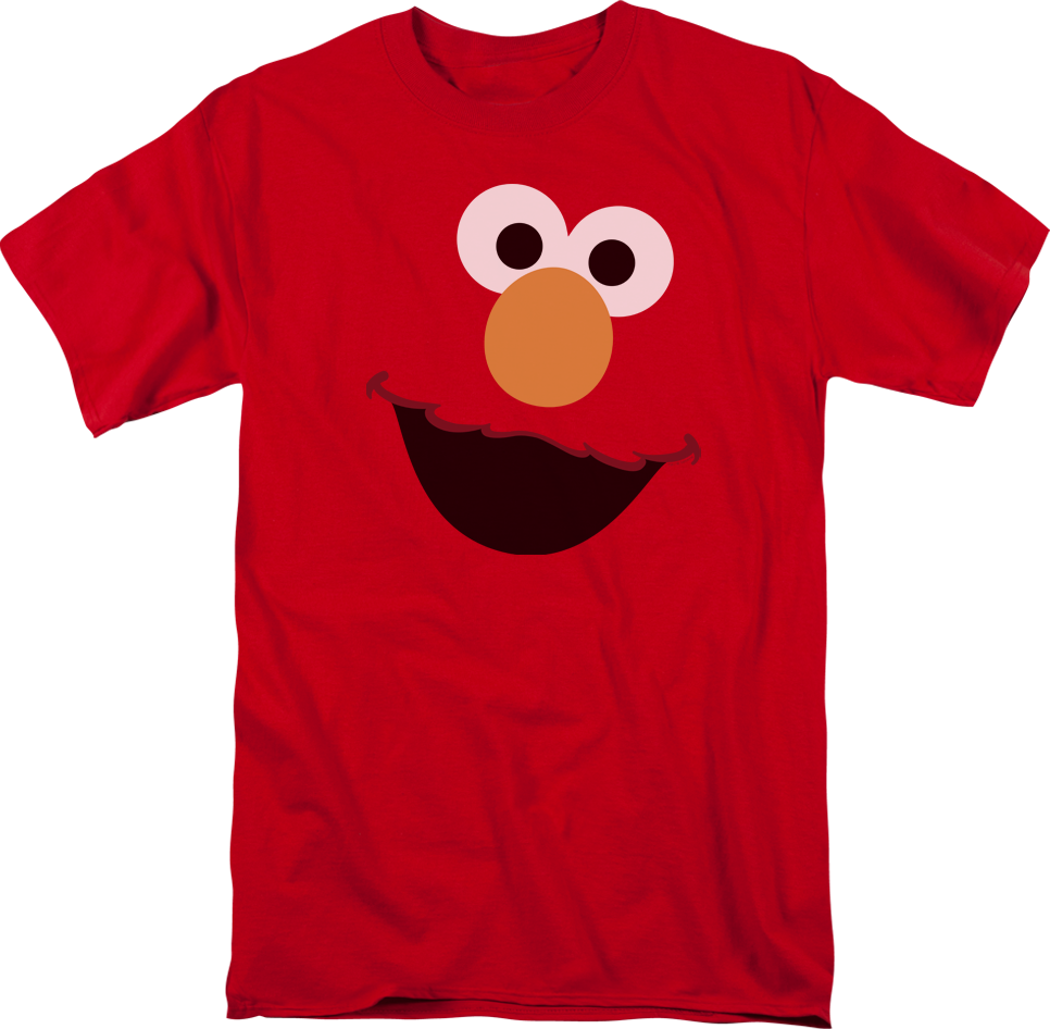 Big Elmo Face Sesame Street T-shirt - Elmo (966x946), Png Download