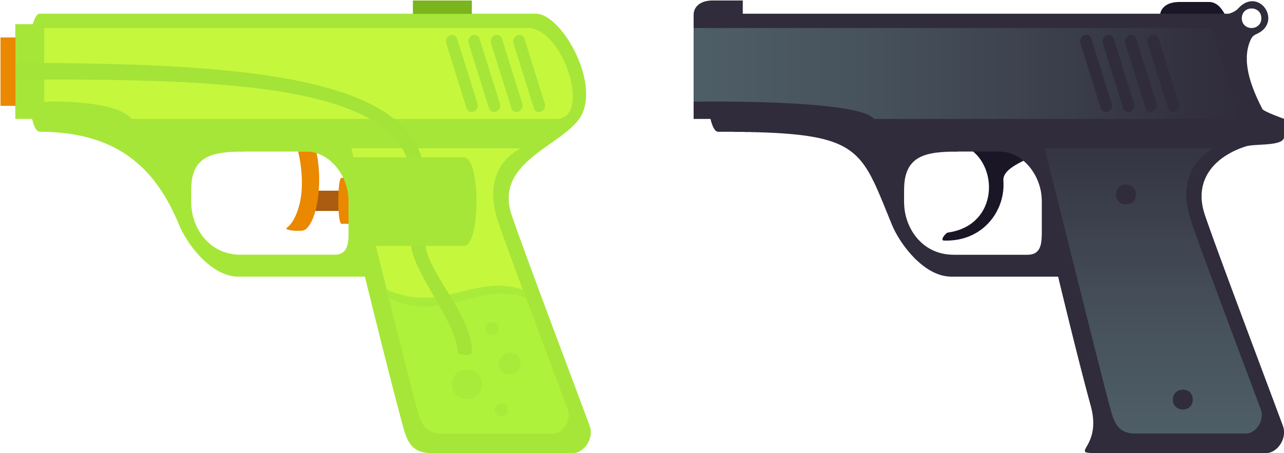 Both Gun Emoji Will Be Available To Licensees In Emojione - Trigger (2800x1200), Png Download