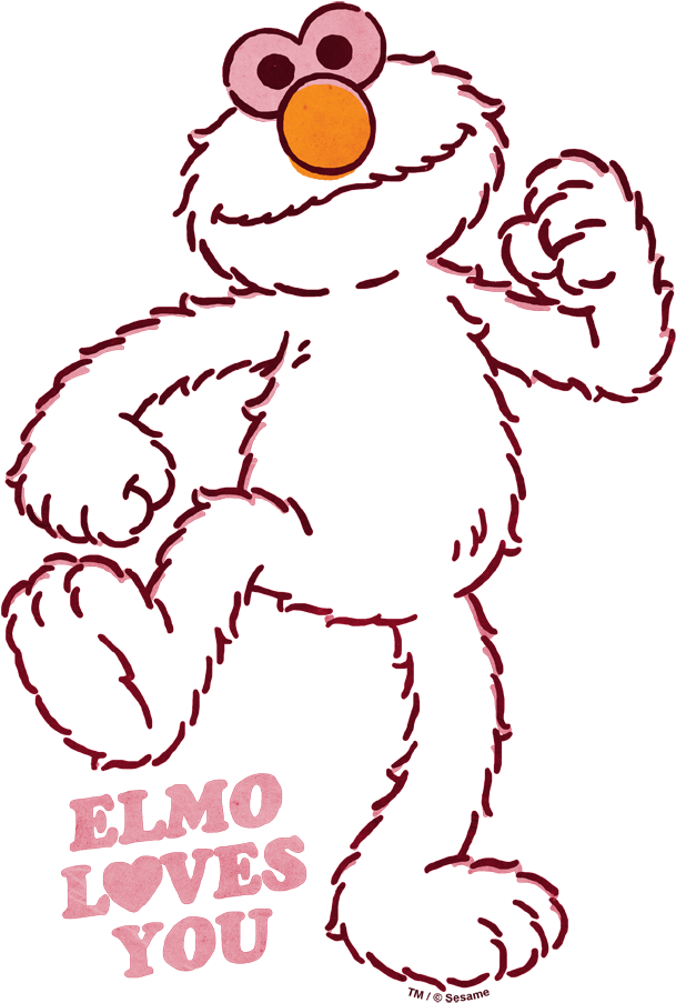 Sesame Street Elmo Loves You Men's Heather T-shirt - Cartoon (850x972), Png Download