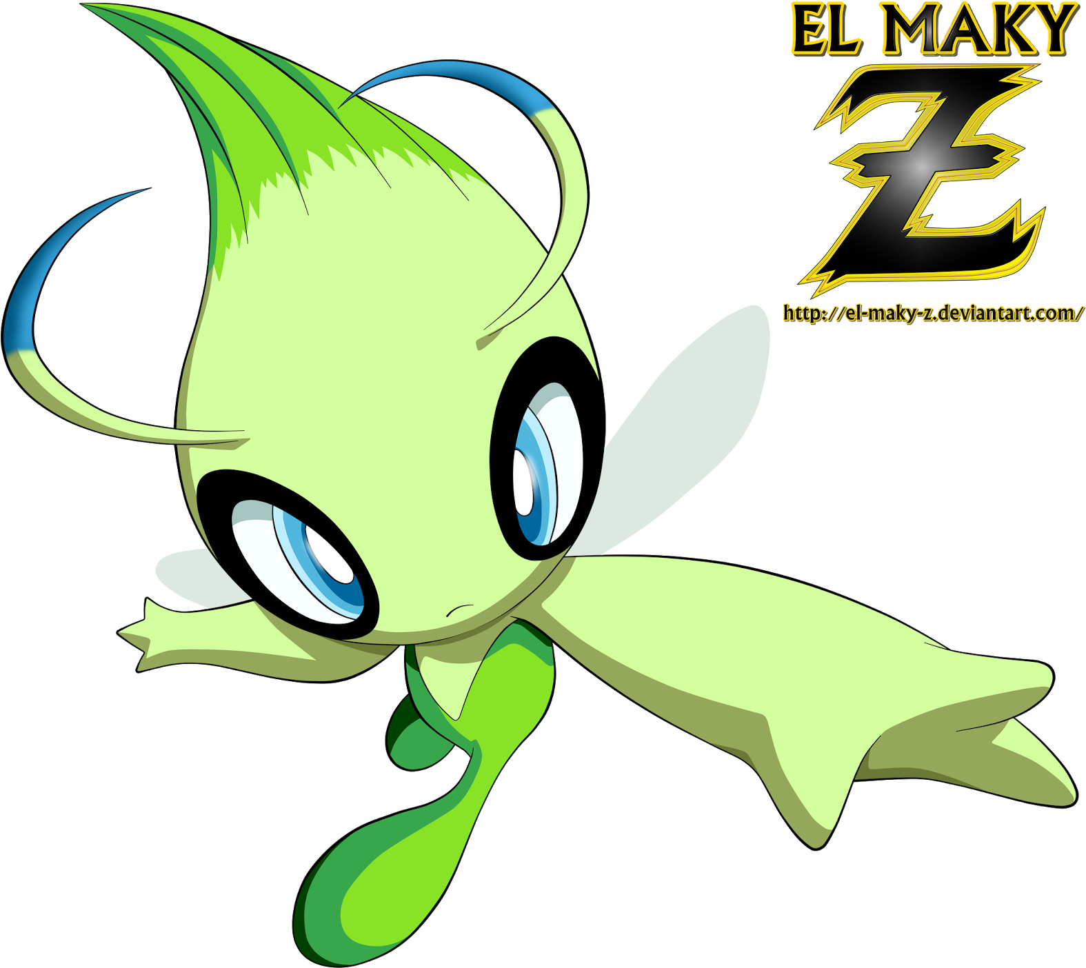 Lineart Celebi - - Cartoon (1600x1436), Png Download