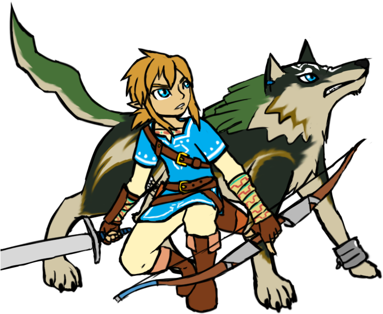 Image Result For Link Breath Of The Wild - Breath Of The Wild Link And Wolf Link (884x736), Png Download