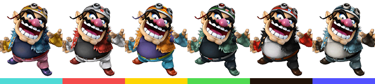 Wario Palette (ssbb) - Super Smash Bros Brawl Wario Colors (768x172), Png Download