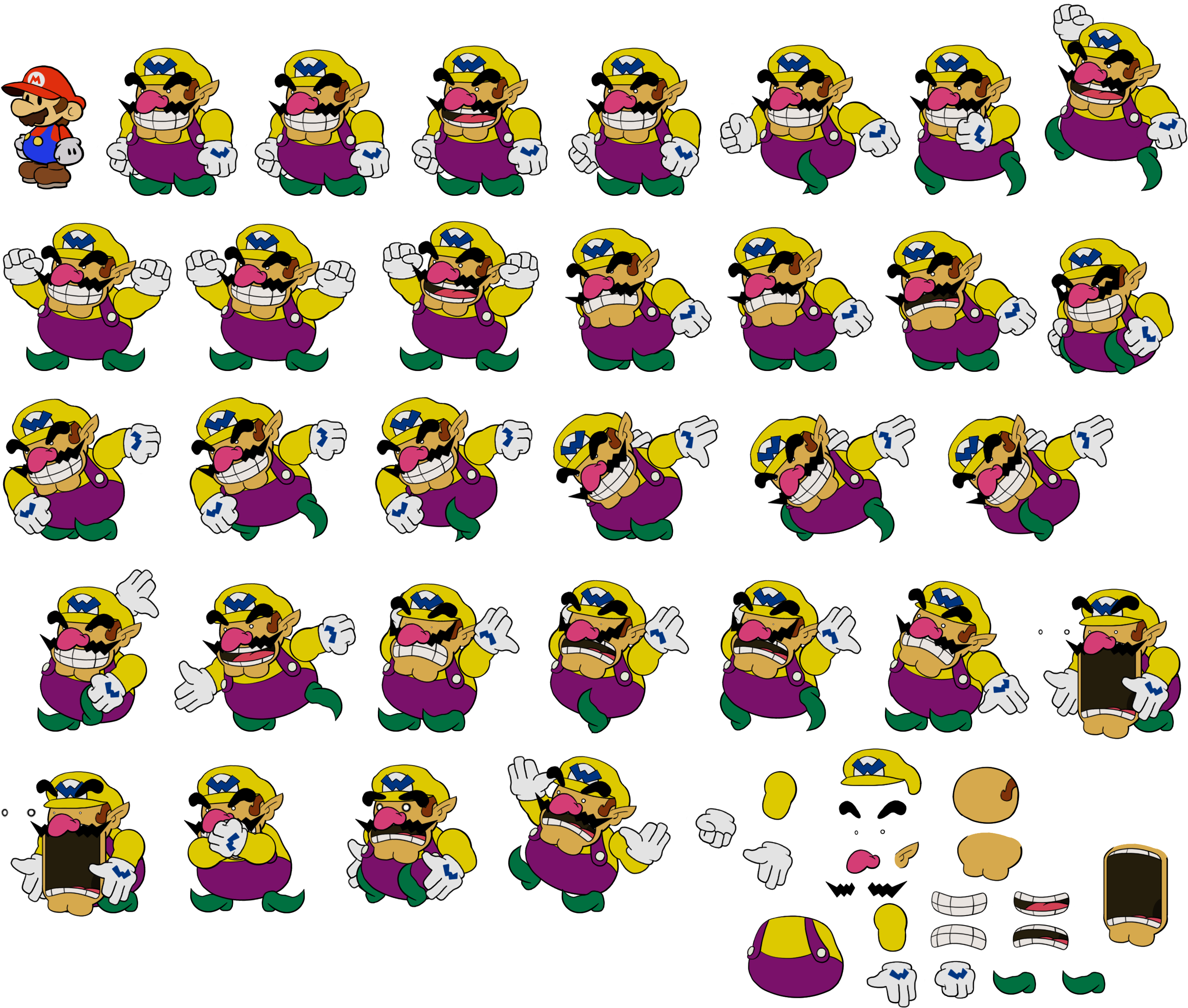 Click For Full Sized Image Wario - Wario Timeline (2776x2415), Png Download