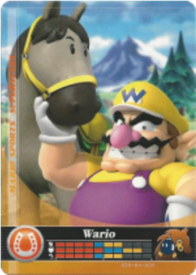 Horse Racing Amiibo Card - Amiibo Super Mario Wario (nintendowiiu,nintendo3ds) (500x537), Png Download