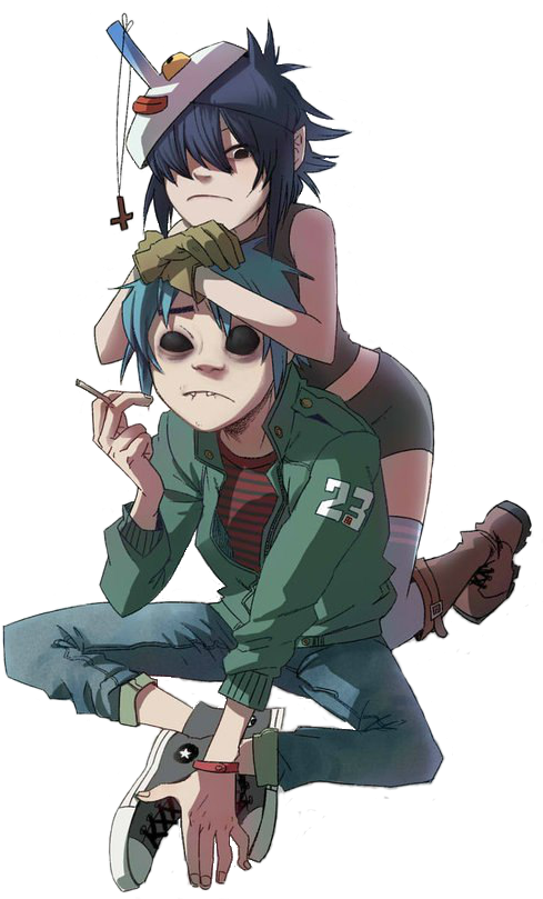 Gorillaz - Gorillaz 2d And Noodle (700x919), Png Download