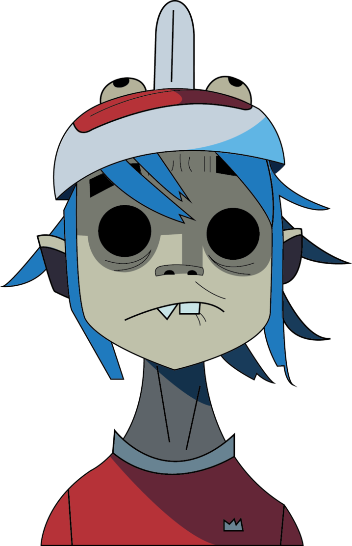 Gorillaz 2d Png - 2d Gorillaz Clown Mask (718x1112), Png Download