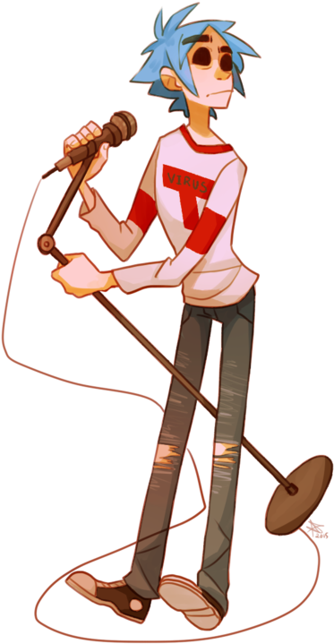 2d And Gorillaz Image - 2d Gorillaz Fan Art (404x750), Png Download