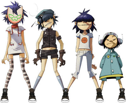 Japan Kawaii England Uk Punk Converse Gorillaz Jamie - Noodle Gorillaz Age (500x389), Png Download