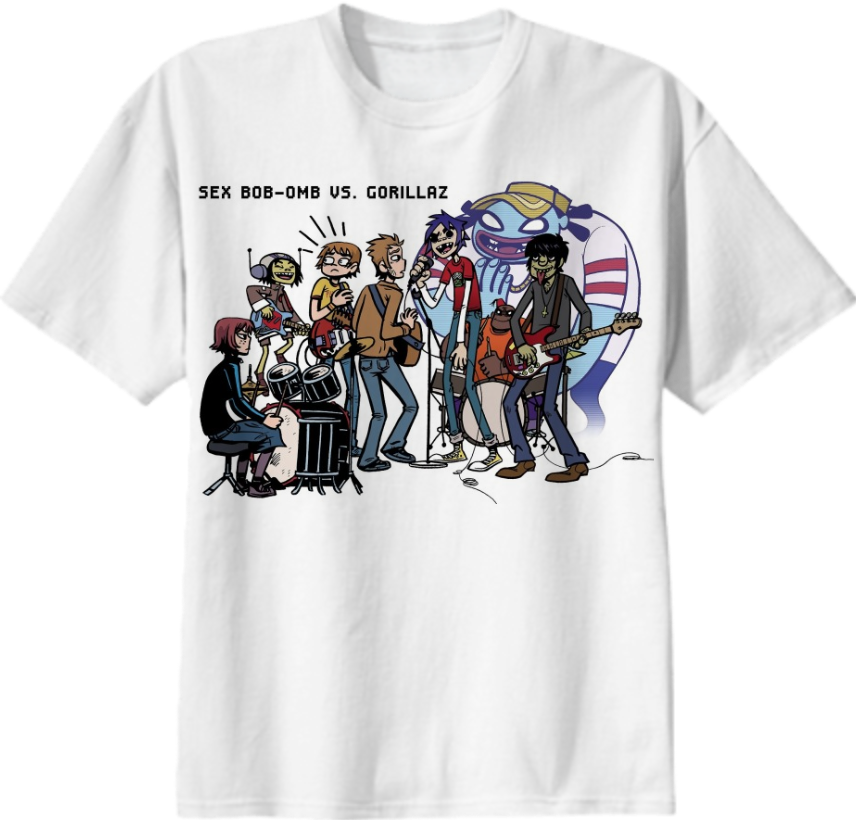 00 Design By Etho - Sex Bob Omb Vs Gorillaz (856x820), Png Download