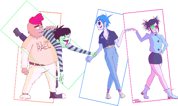 Gorillaz Frames - Illustration (800x400), Png Download