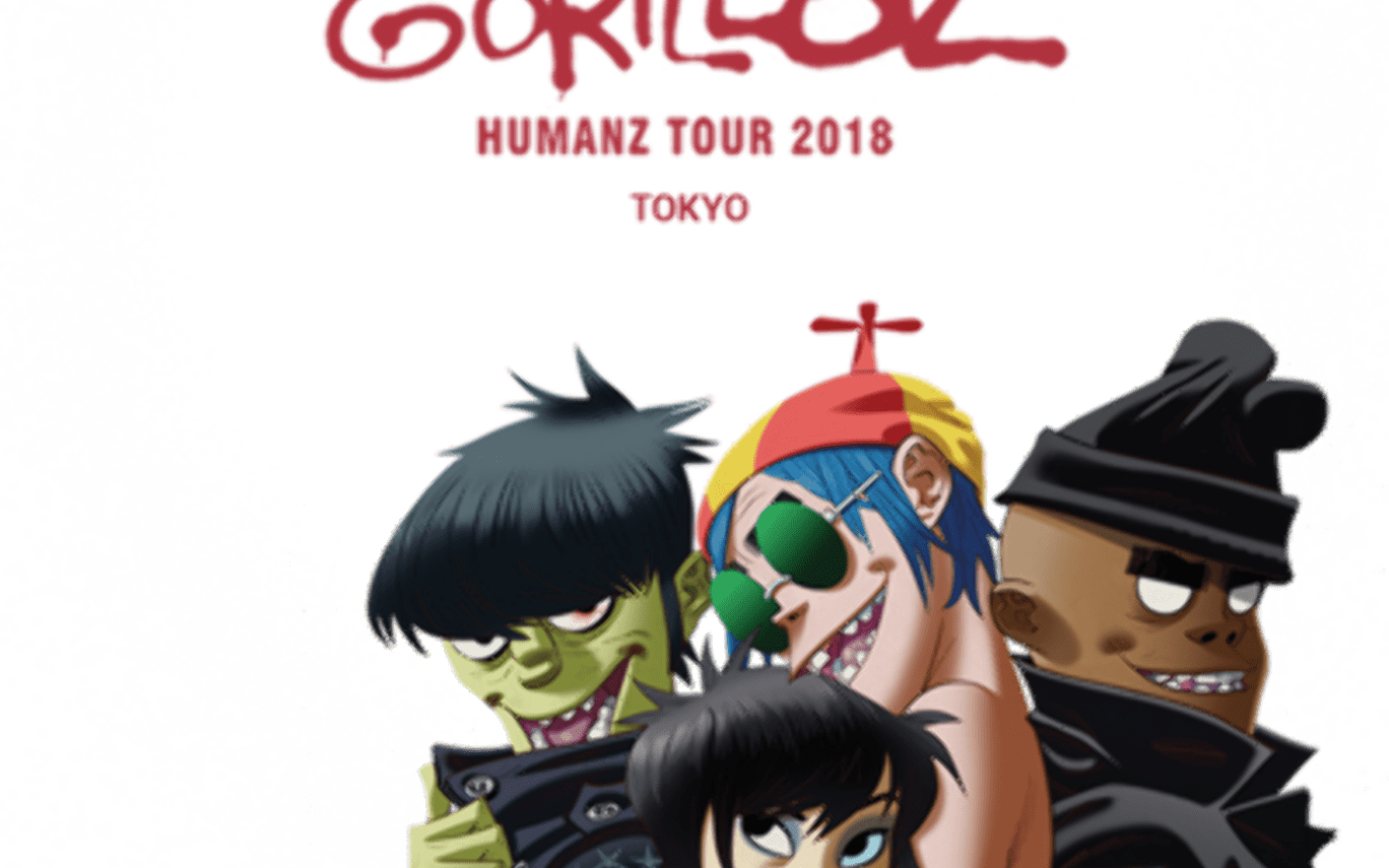 Gorillaz Japan Tour - Gorillaz Humanz Tour 2018 (1368x855), Png Download
