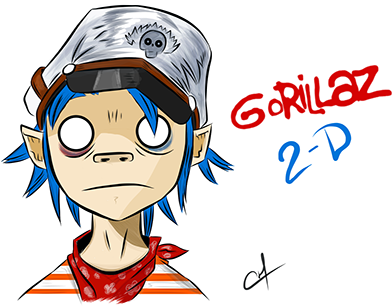 2-d Gorillaz - Gorillaz Font (404x316), Png Download