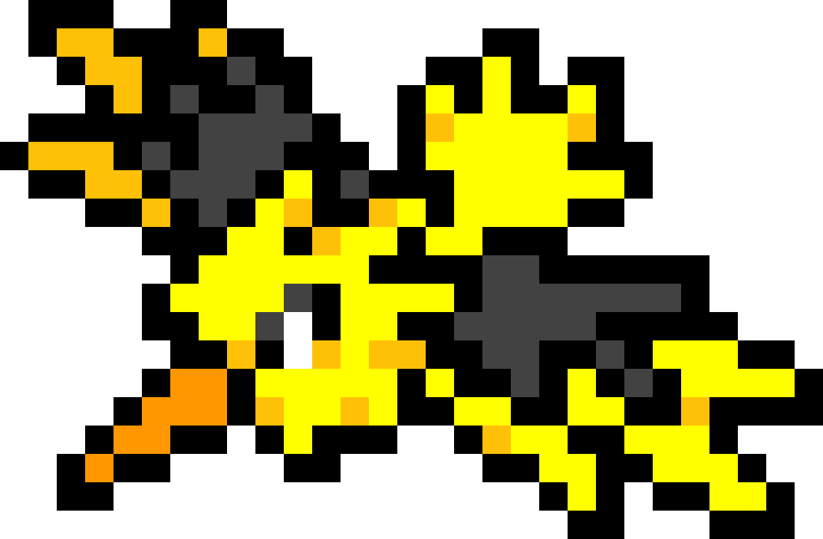 Zapdos - Pokemon Pixel Art Zapdos (1160x760), Png Download