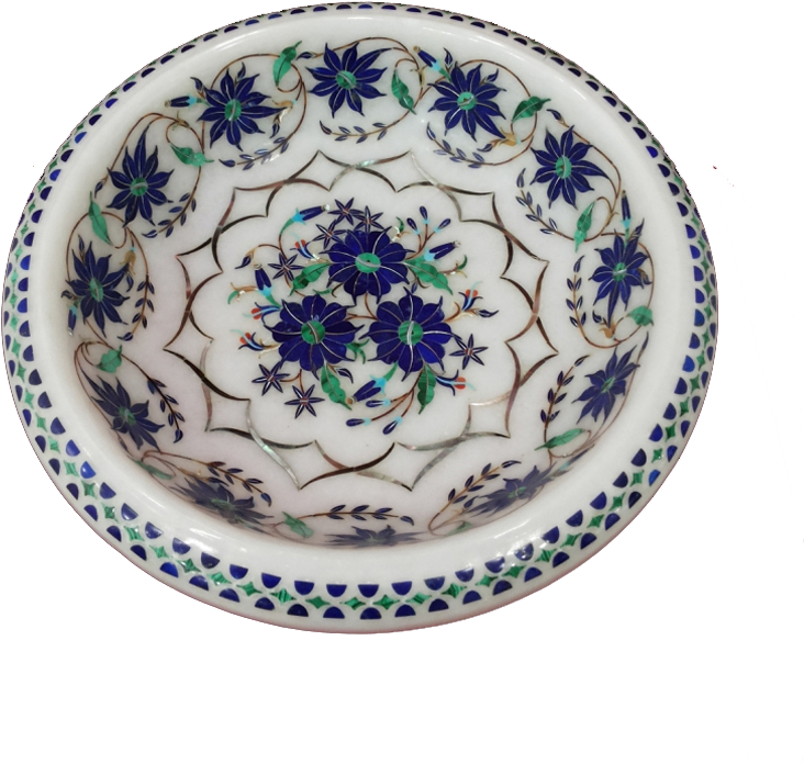 Marble Inlay Fruit Bowl - Bowl (800x808), Png Download