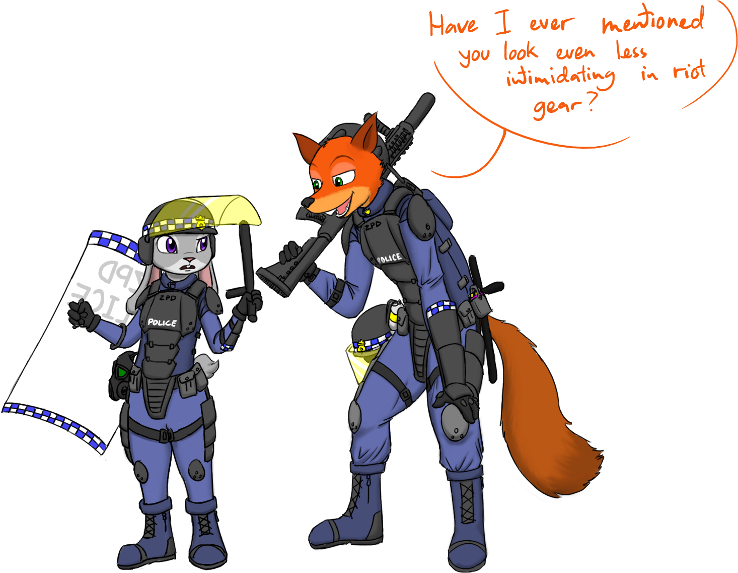 Judy And Nick Riot Training - Nick Wilde (1600x1200), Png Download