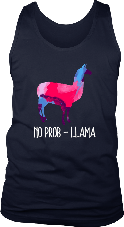 Llama T-shirt, No Prob Llamas Lovers Watercolor Shirt - T-shirt (960x960), Png Download