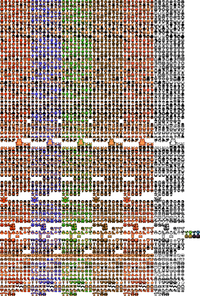 Overworld Characters Video Game Sprites, Game Boy, - Pokemon Emerald Overworld Sprites (832x1232), Png Download
