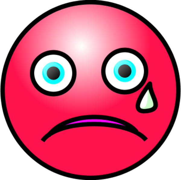 Emoticons Crying Face - Crying Red Sad Face - Free Transparent PNG ...