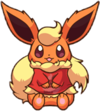 Flareon Kawaii (332x367), Png Download