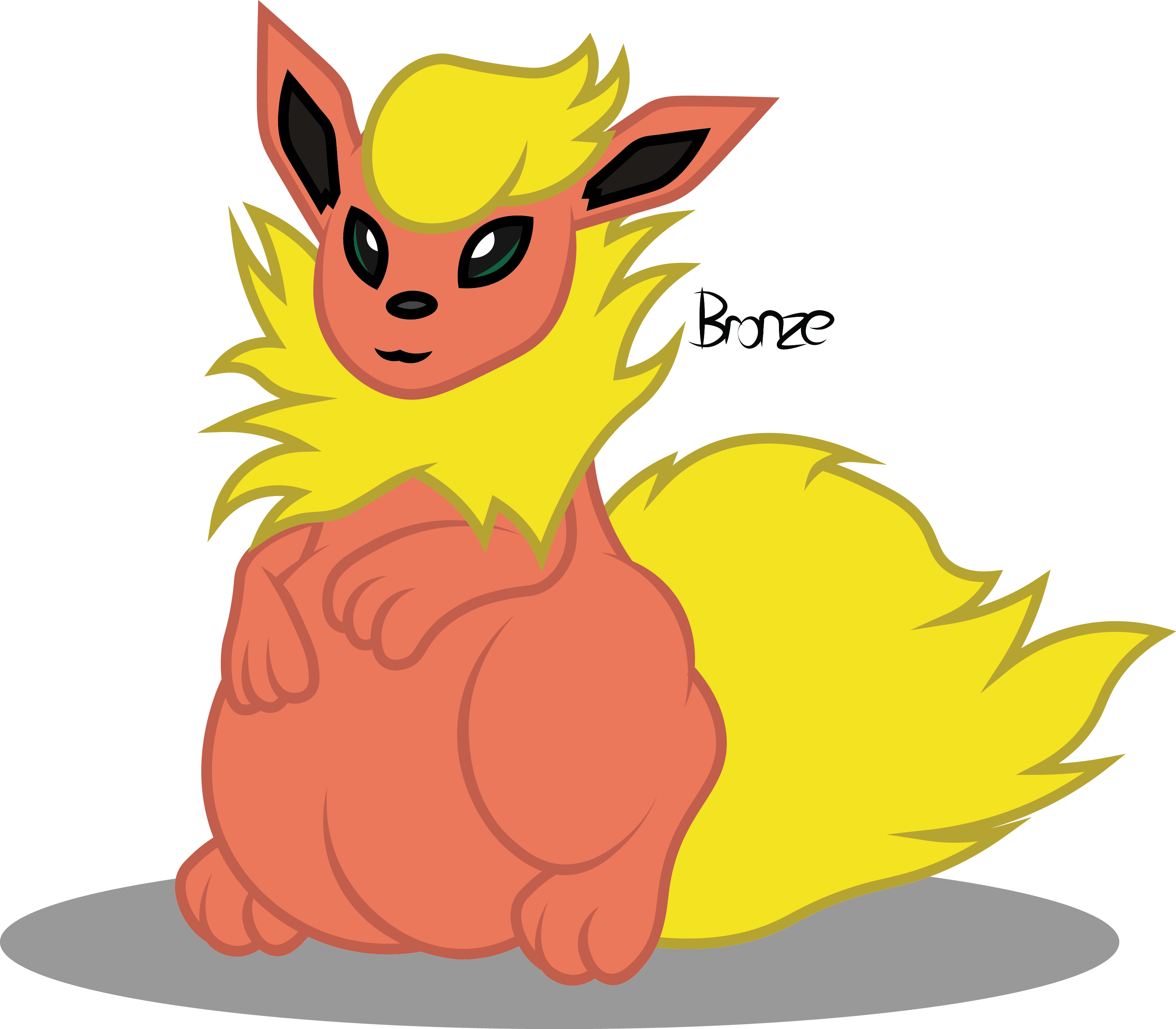 Flareon - Pokemon Flareon Is Fat (3332x2916), Png Download