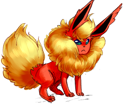 Eevee E Flareon - Cartoon (401x335), Png Download