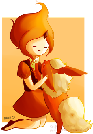 Emerald 32 Images Flame Princess And Flareon Just For - Flame Princess And Flareon (500x600), Png Download
