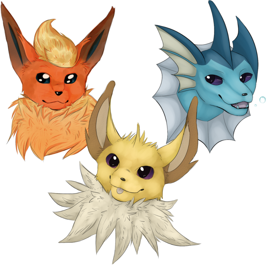 Clip Art Transparent Library Flareon And By Gepardenfrost - Jolteon Flareon Vaporeon Transparent (894x894), Png Download