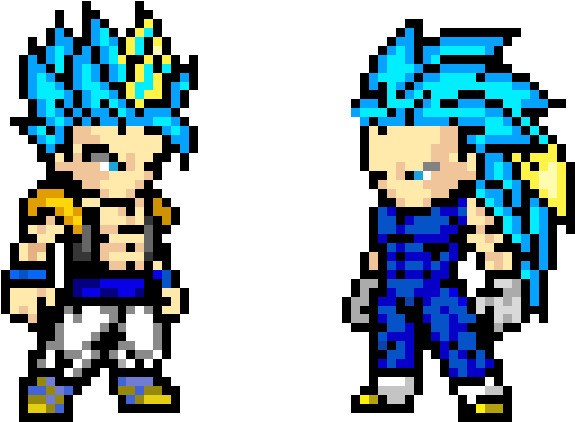 Ssgss Gogeta Vs Ssj3 Vegeta - Gogeta Pixel Art (660x520), Png Download